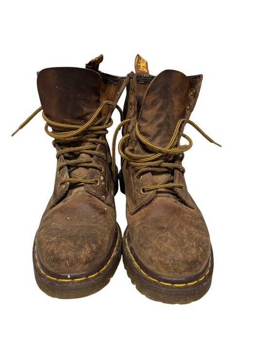 Dr. Martens Shoes - Dr. Martens Brown Leather AirWair 1460 Boots Size 5 Distressed Look Durable Sole